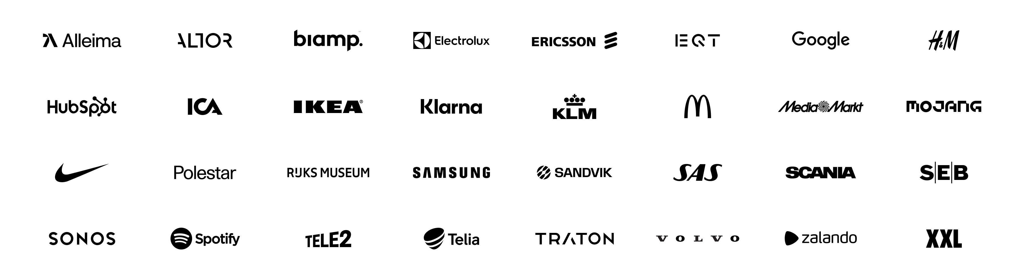 Grid of made up company logos